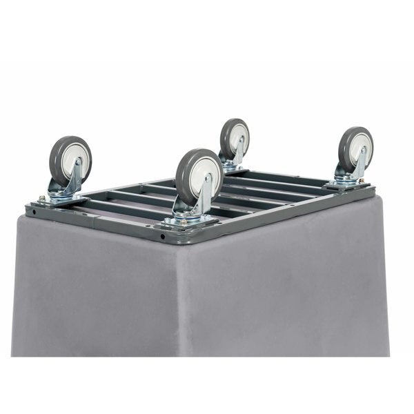 Poly Cube Truck with Air Cushion Bumper and Steel Base, 6 Bushel, Gray