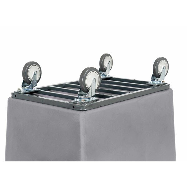 Poly Cube Truck with Air Cushion Bumper and Steel Base, 16 Bushel, Gray