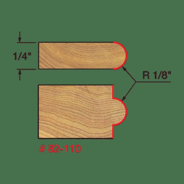 Radius Half Round Bit, 1/8
