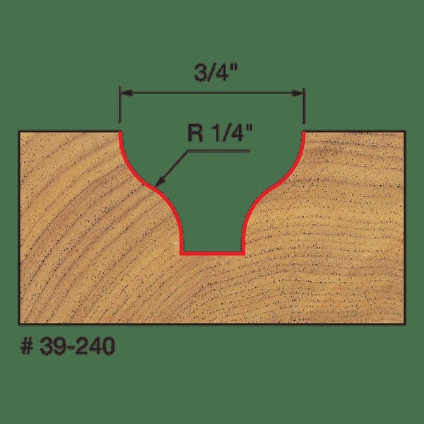 Radius Standard Ogee Groove Bit, 1/4