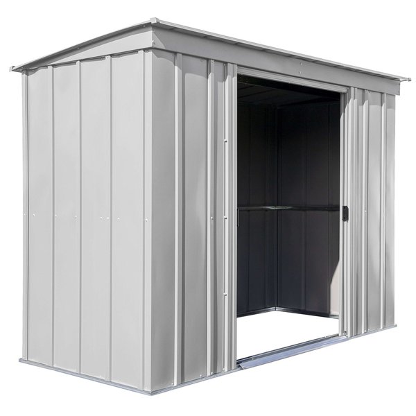 8x4 Classic Steel Storage Shed, Flute Grey