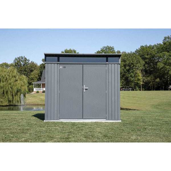 8' x 5'  Steel Storage Building with Windows, Anthracite