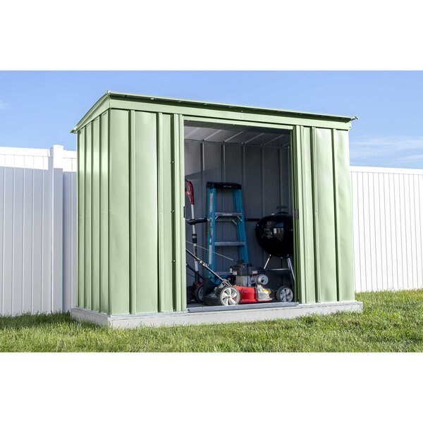 8x4 Classic Steel Storage Shed, Sage Green