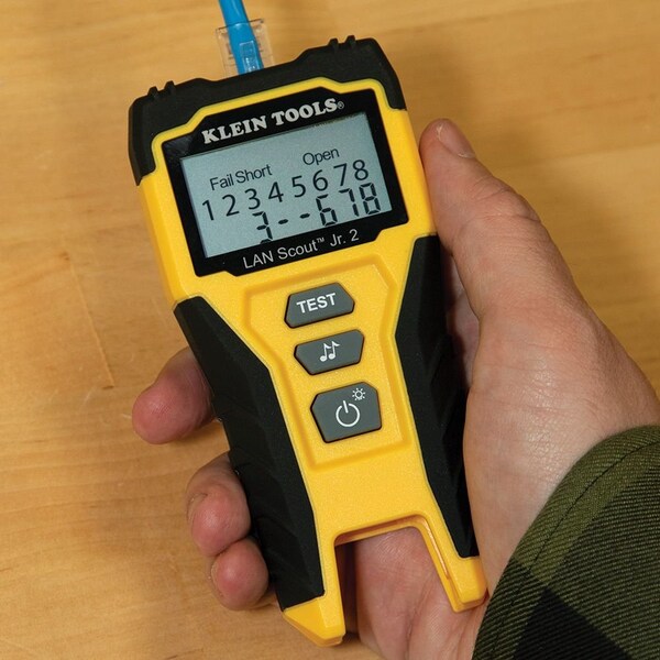 Cable Tester, LAN Scout Jr. 2, Backlit LCD, Multiple Tone Generator, Use With Dark Cable Systems