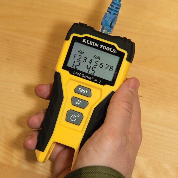 Cable Tester, LAN Scout Jr. 2, Backlit LCD, Multiple Tone Generator, Use With Dark Cable Systems