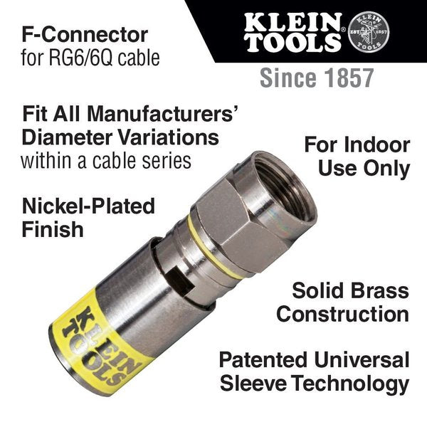 Universal F, Comp Connector RG6-R6Q, PK10