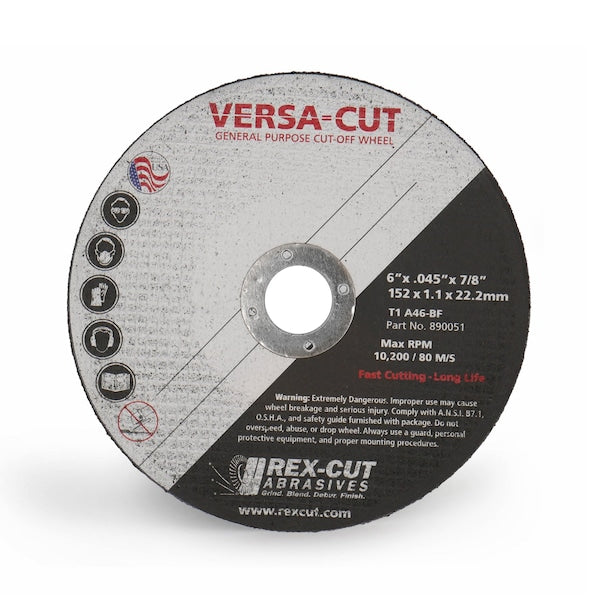 Versa-Cut Cut Off Wheel 6 X .045 X 7/8 T1 Versa-Cut
