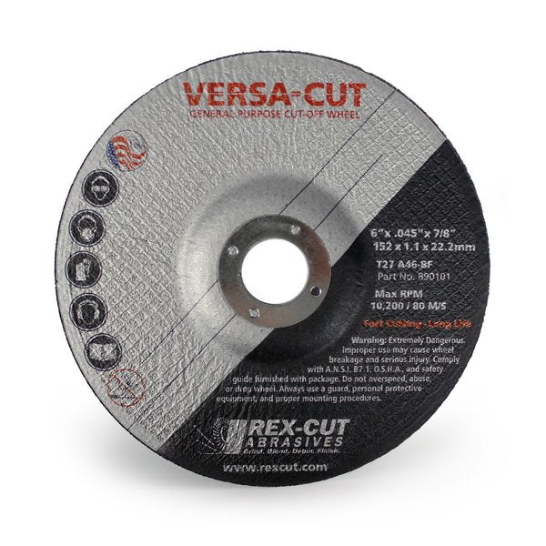 Versa-Cut Cut Off Wheel 6 X .045 X 7/8 T27 Versa-Cut
