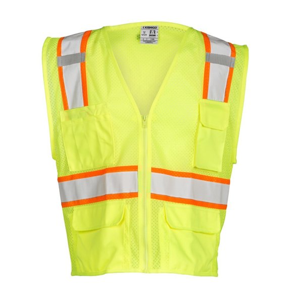 All Mesh Contrast Vest, Class 2, Lime, S