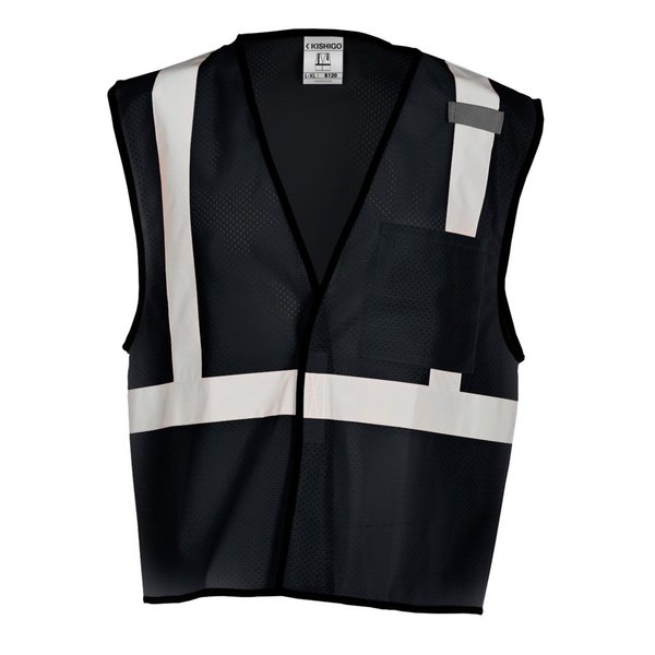 Hi-Viz Vest, Mesh, Black, L-XL