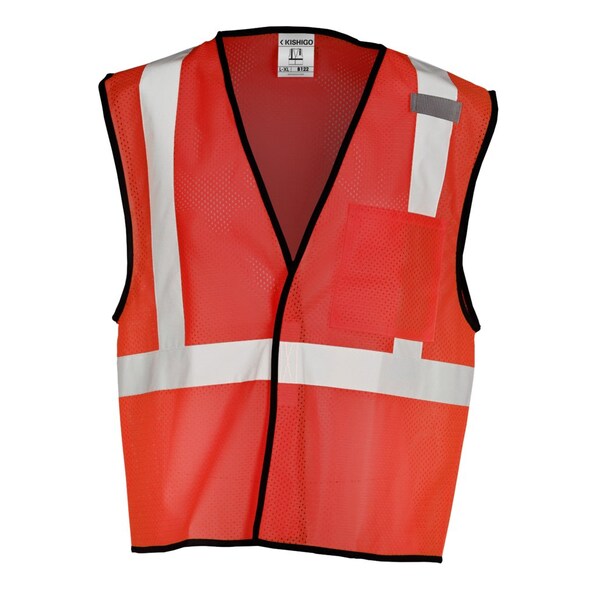 Hi-Viz Vest, Mesh, Red, 2XL-3XL