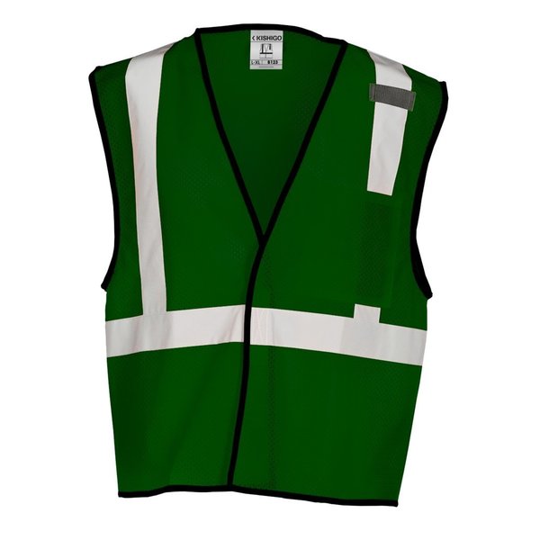Hi-Viz Vest, Multi-Pocket, Green, L-XL