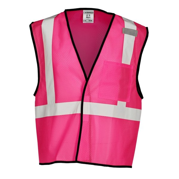 Hi-Viz Vest, Multi-Pocket, Pink, 2XL-3XL