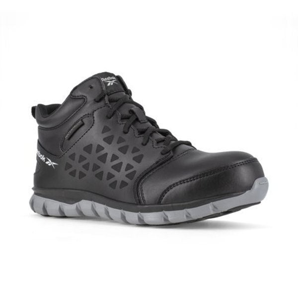 Safety Shoe, 12, W, Black, Composite, PR