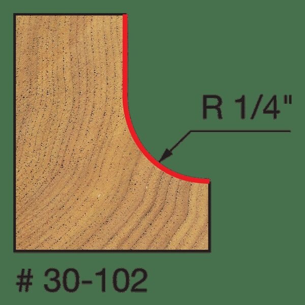 Cove Cut Profile Router Bit, 7/8