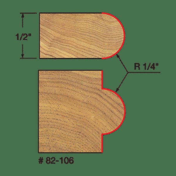 Radius Half Round Bit, 1/4