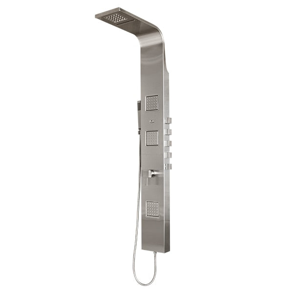 Matte Brushed Stainless Steel Shower Panel-Waimea Showerspa