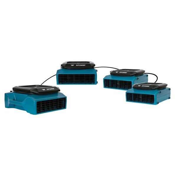 1/3 HP, 1150 CFM, 2.8 Amps, 2 Positions, 1 Speed Low Profile Air Mover with GFCI Power Outlets and Timer Meter (ABS)