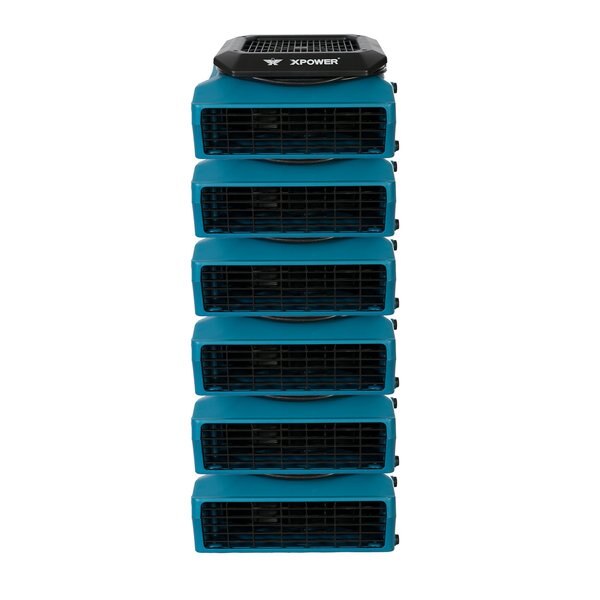 1/3 HP, 1150 CFM, 2.8 Amps, 2 Positions, 1 Speed Low Profile Air Mover with GFCI Power Outlets and Timer Meter (ABS)