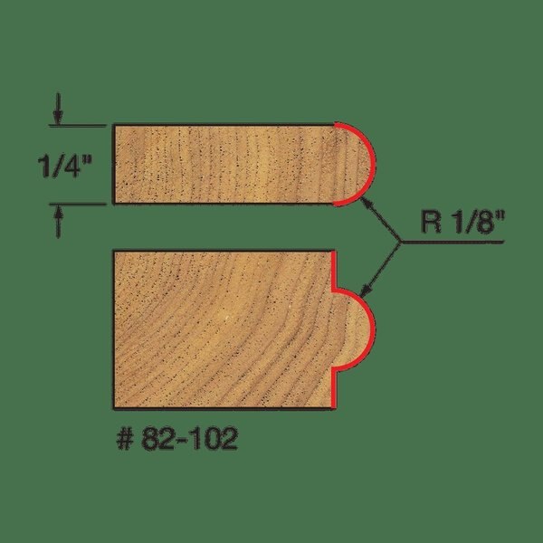 Radius Half Round Bit, 1/8