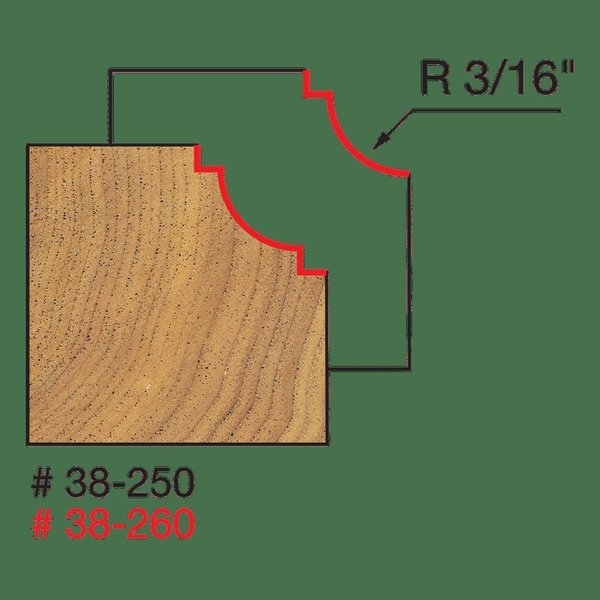 Radius Classical Cove Bit, 3/16