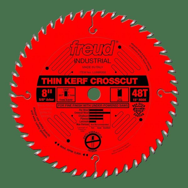 Thin Kerf Fine Finish Crosscut Blade, 8
