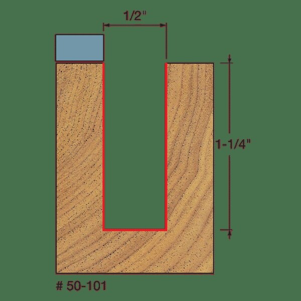 Top Bearing Flush Trim Bit, 1/2