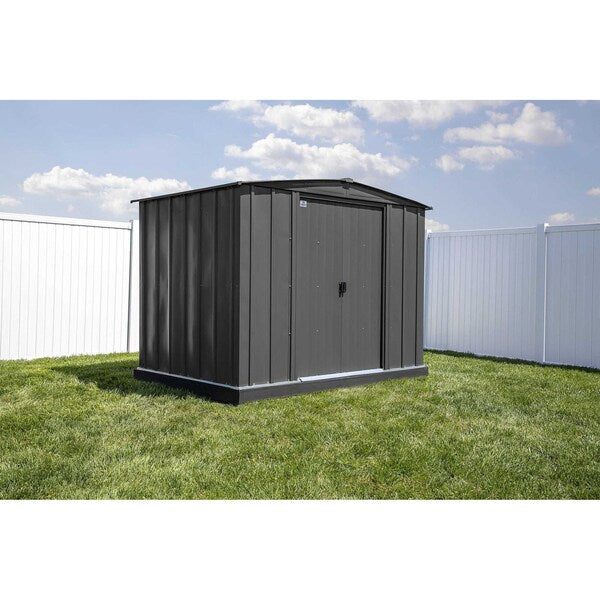 8x6 Classic Steel Storage Shed, Charcoal