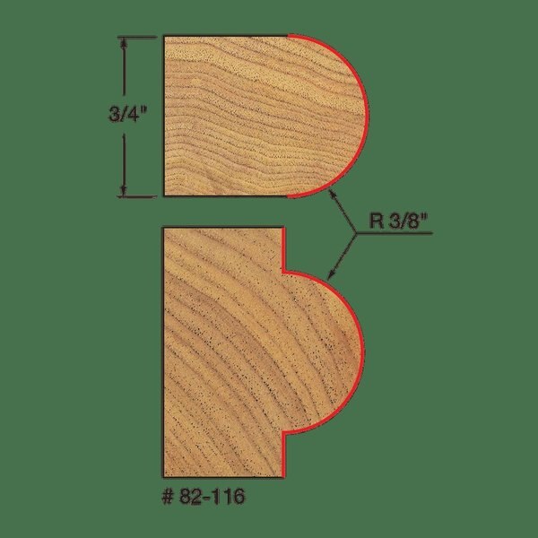 Radius Half Round Bit, 3/8