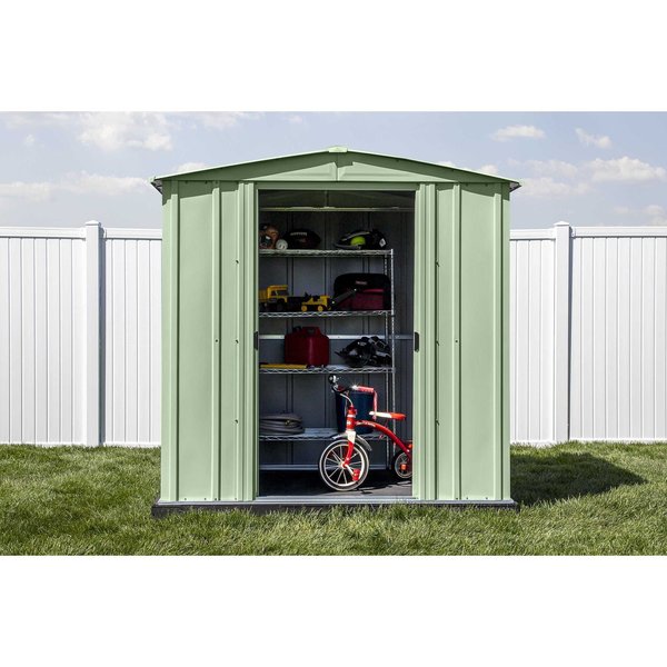 6x7 Classic Steel Storage Shed, Sage Green