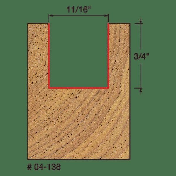 Double Flute Straight Bit, 11/16