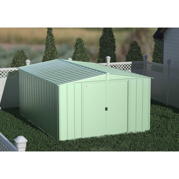 10x14 Classic Steel Storage Shed, Sage Green
