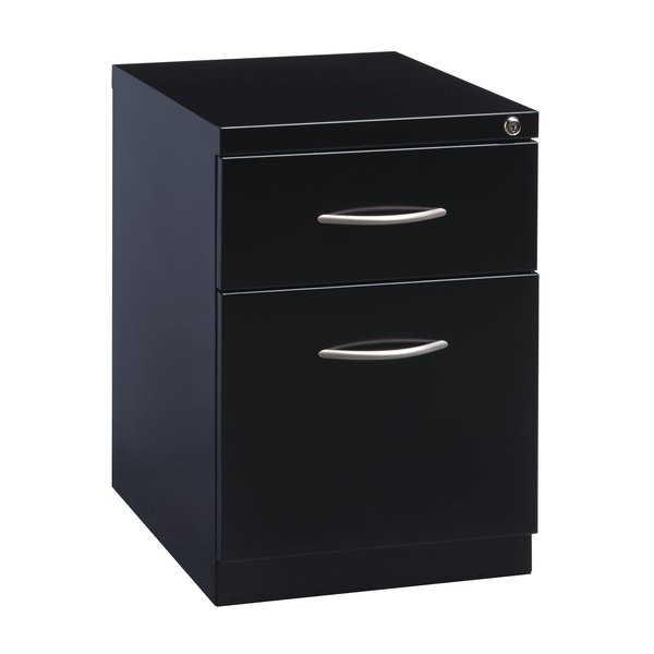 15 in W 2 Drawer Pedestal Files, Black, Letter
