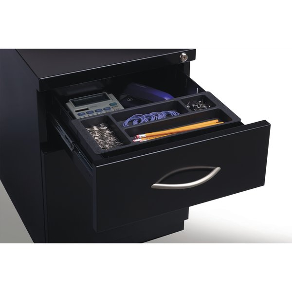 15 in W 2 Drawer Pedestal Files, Black, Letter