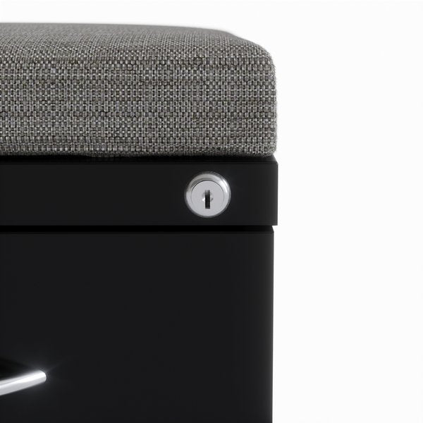 15 in W 2 Drawer Pedestal Files, Black, Letter