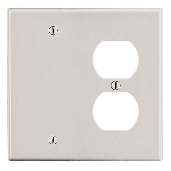 Wallplate, 2-Gang, 1) Duplex 1) Box Mount Blank, Light Almond