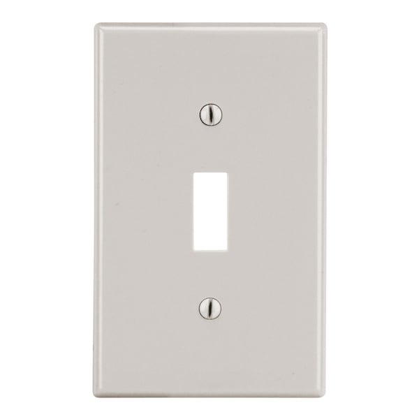 Wallplate, Mid-Size 1-Gang, Toggle, Light Almond