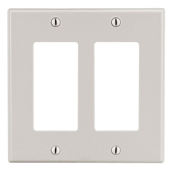 Wallplate, 2-Gang, 2) Decorator, Light Almond