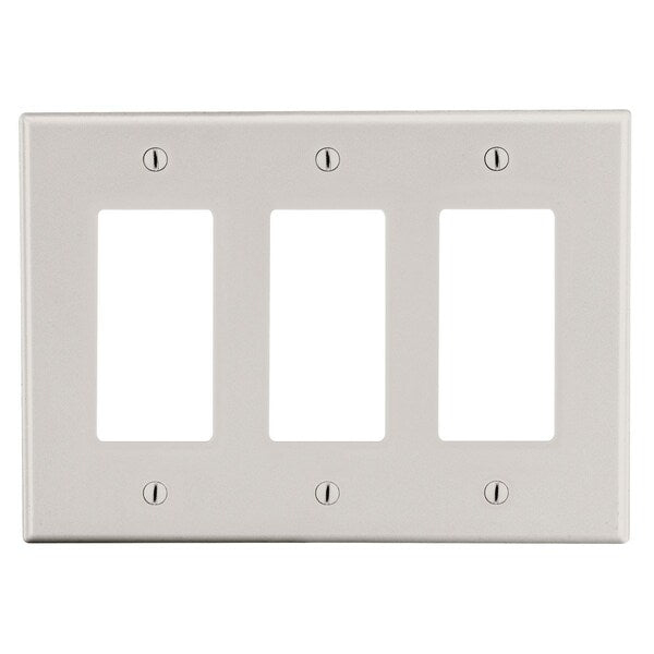 Wallplate, 3-Gang, 3) Decorator, Light Almond