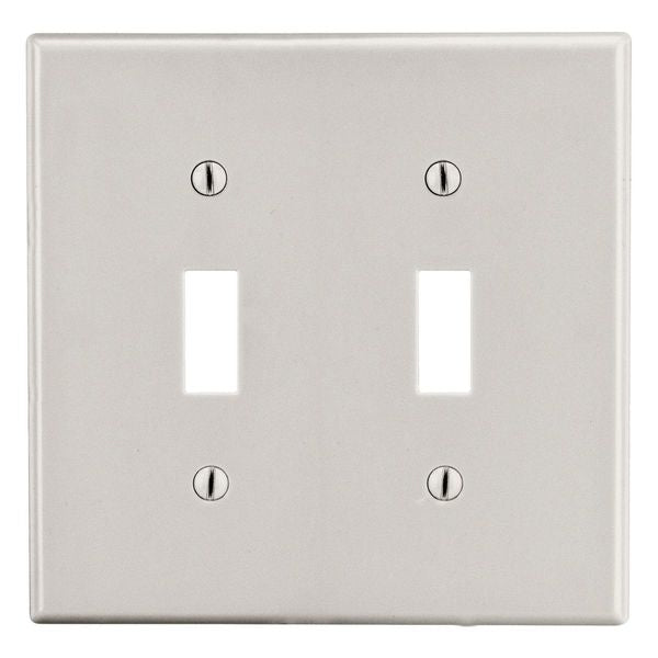 Wallplate, Mid-Size 2-G, 2) Toggle, Light Almond