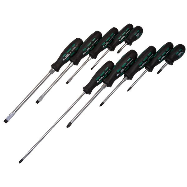 Pro Scrwdrvr Set, Trngl Grip Hndl, 10pcs.