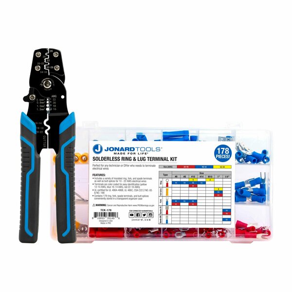 Solderless Ring/Lug Terminal Kit with Crimper