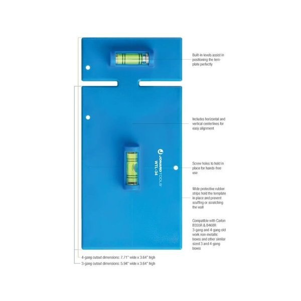 Wall Box Template&Level For Old Work 3&4 Gang Electrical Box.