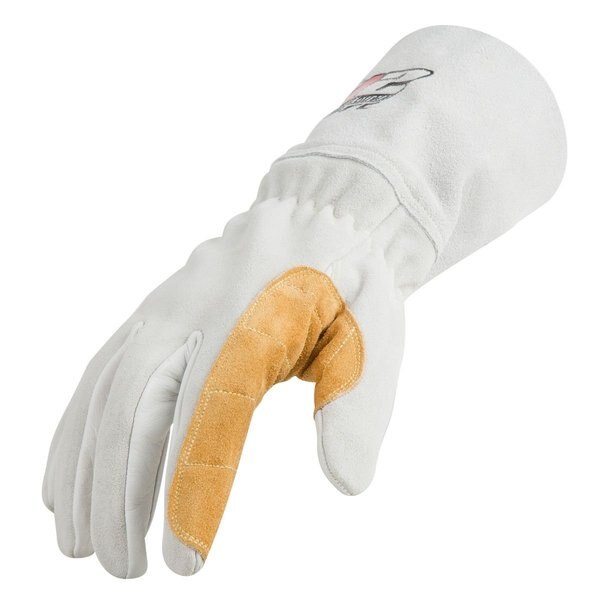 MIG Welding Gloves, Grade A Leather Blend Palm, L, PR