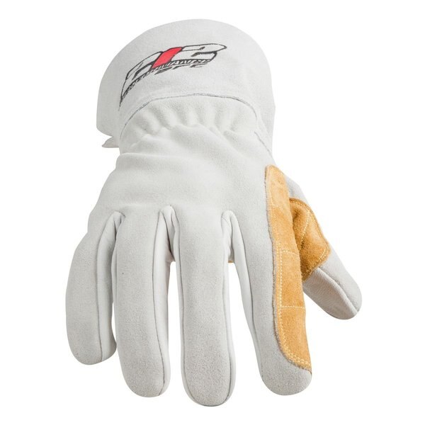 MIG Welding Gloves, Grade A Leather Blend Palm, L, PR