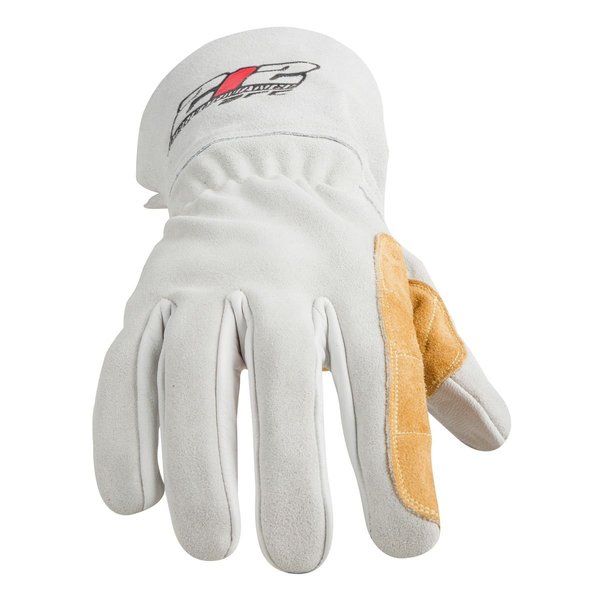 MIG Welding Gloves, Grade A Leather Blend Palm, M, PR