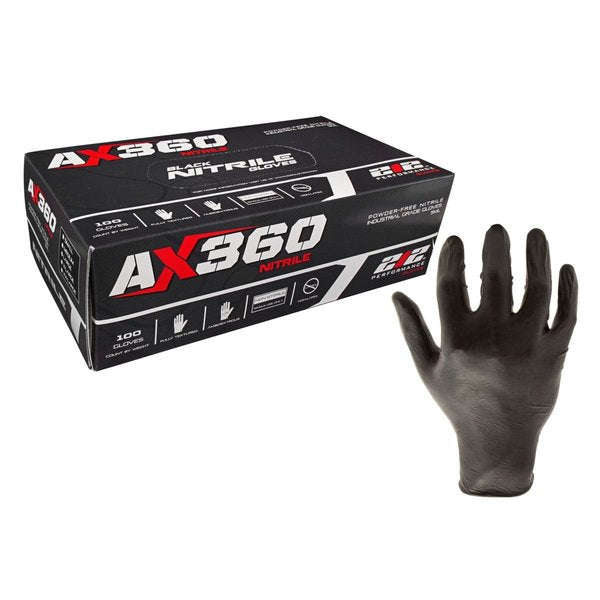 Disposable Gloves, Nitrile, Powder Free, Black, S, 100 PK