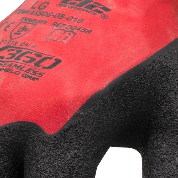 Natural Rubber Latex Coated Gloves, 3/4 Dip Coverage, Red, M, 12PK