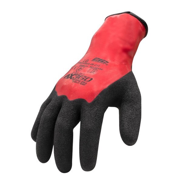Natural Rubber Latex Coated Gloves, 3/4 Dip Coverage, Red, M, 12PK