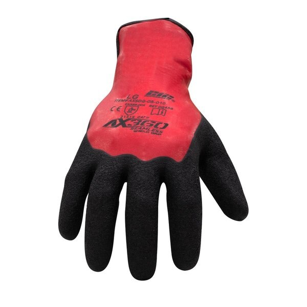 Natural Rubber Latex Coated Gloves, 3/4 Dip Coverage, Red, M, 12PK